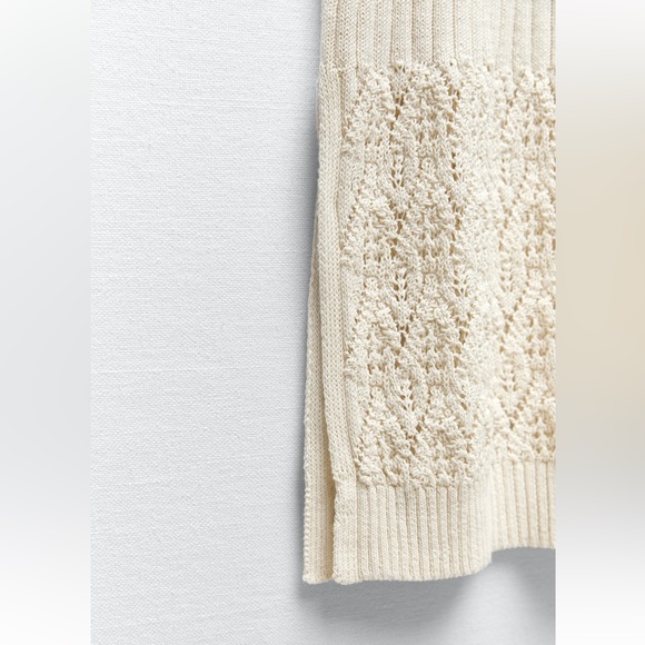 Zara SLEEVELESS KNIT DRESS. Ecru. Size M. New with Tags. - Picture 5 of 5